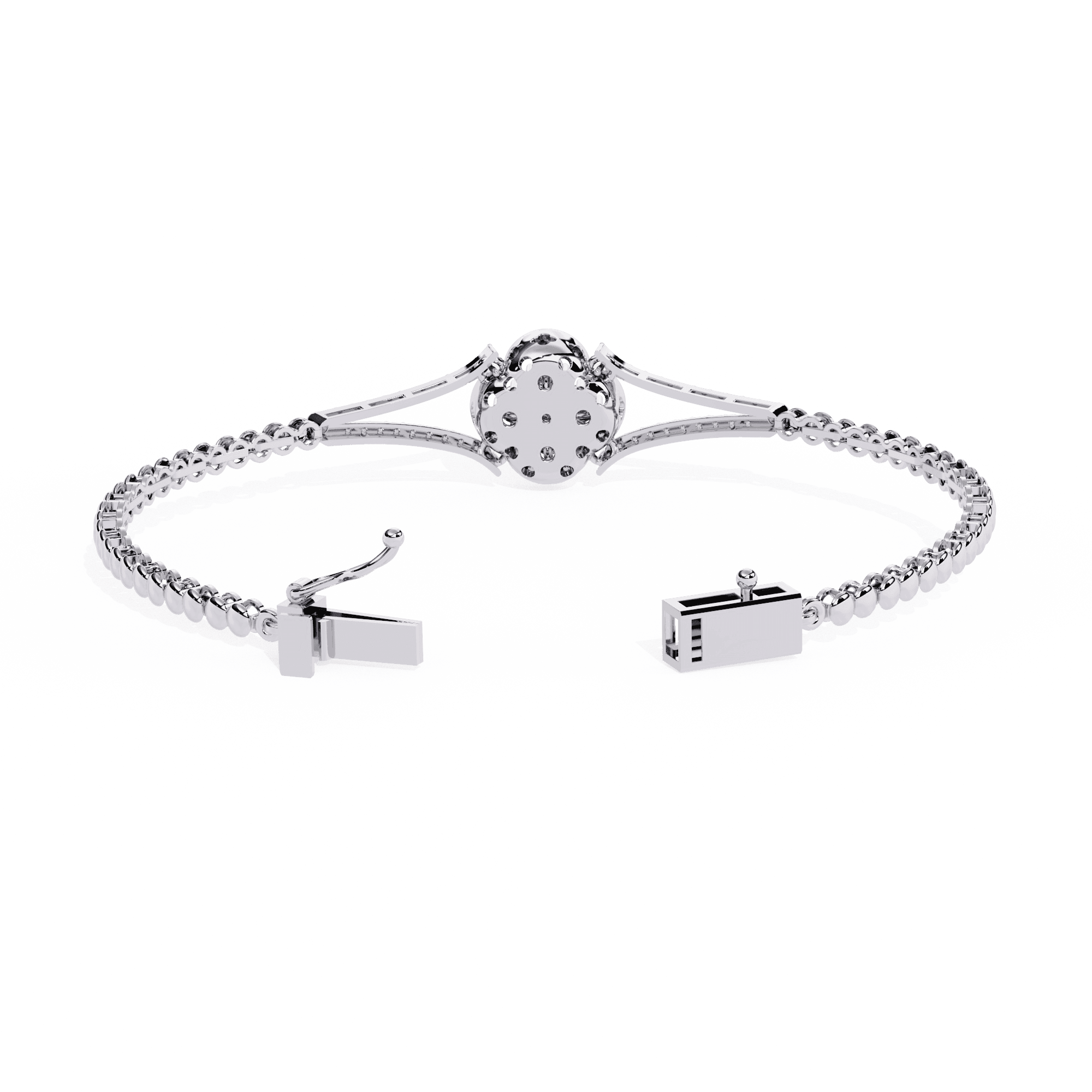 Floral Arc Lab-Grown Diamond Bracelet in 925 Silver (1.15 ct) - Image 8