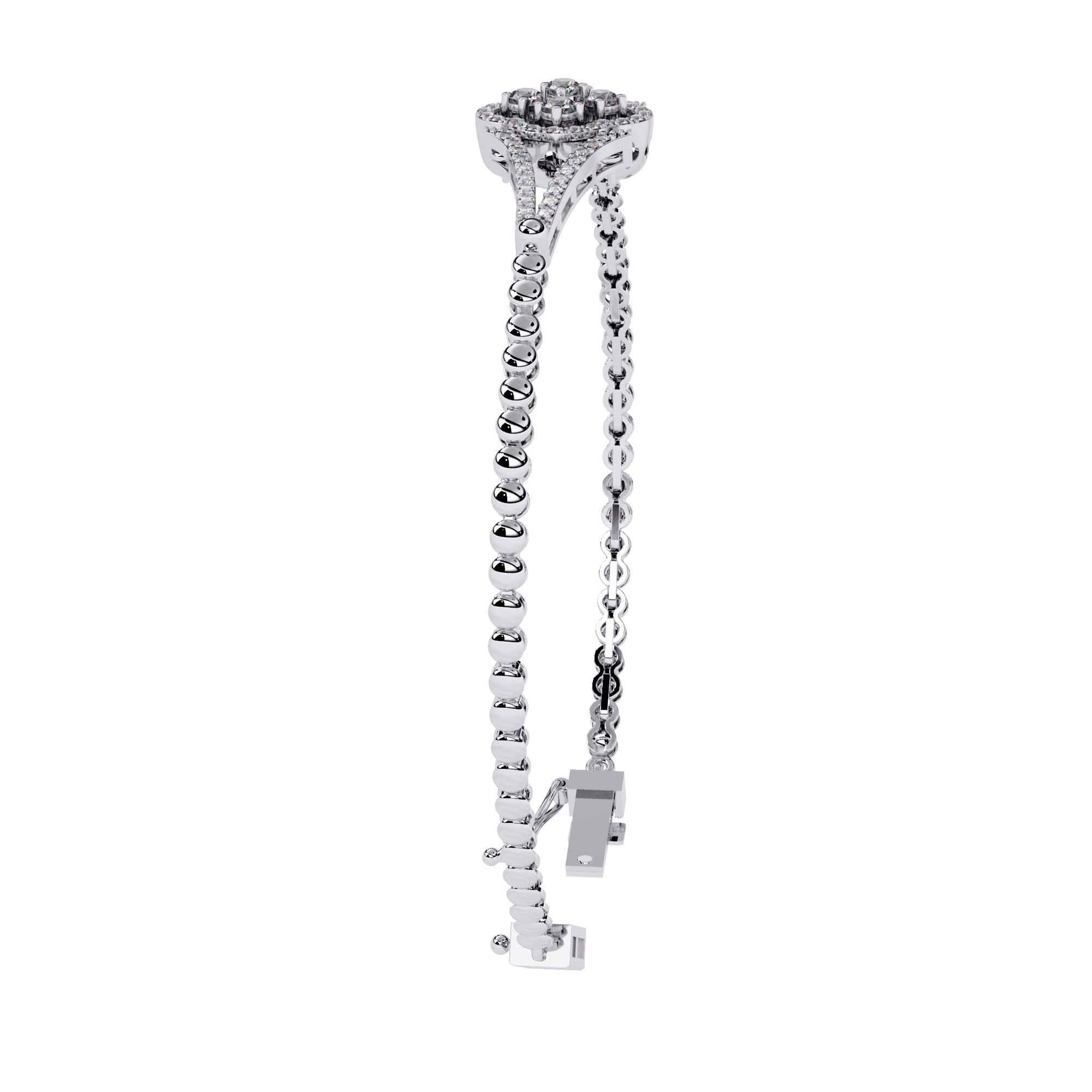 Floral Arc Lab-Grown Diamond Bracelet in 925 Silver (1.15 ct) - Image 11