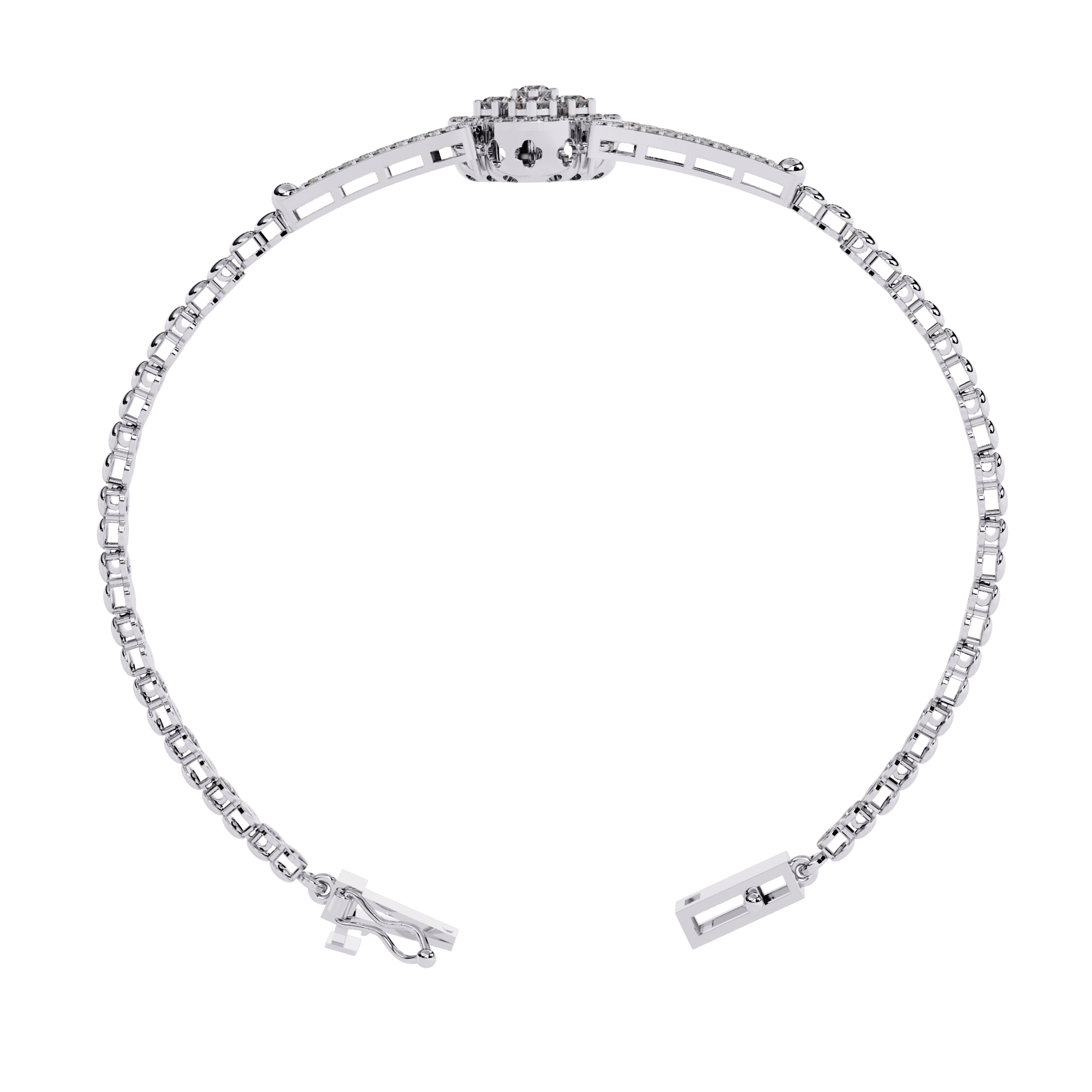 Floral Arc Lab-Grown Diamond Bracelet in 925 Silver (1.15 ct) - Image 14