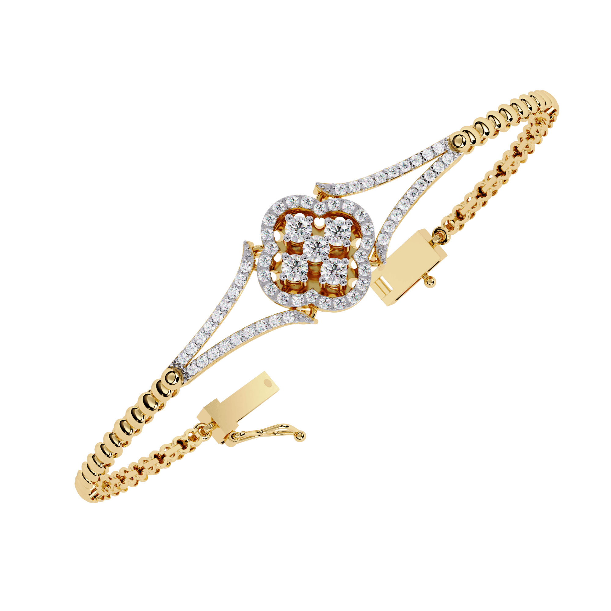 Floral Arc Lab-Grown Diamond Bracelet in 925 Silver (1.15 ct) - Image 3