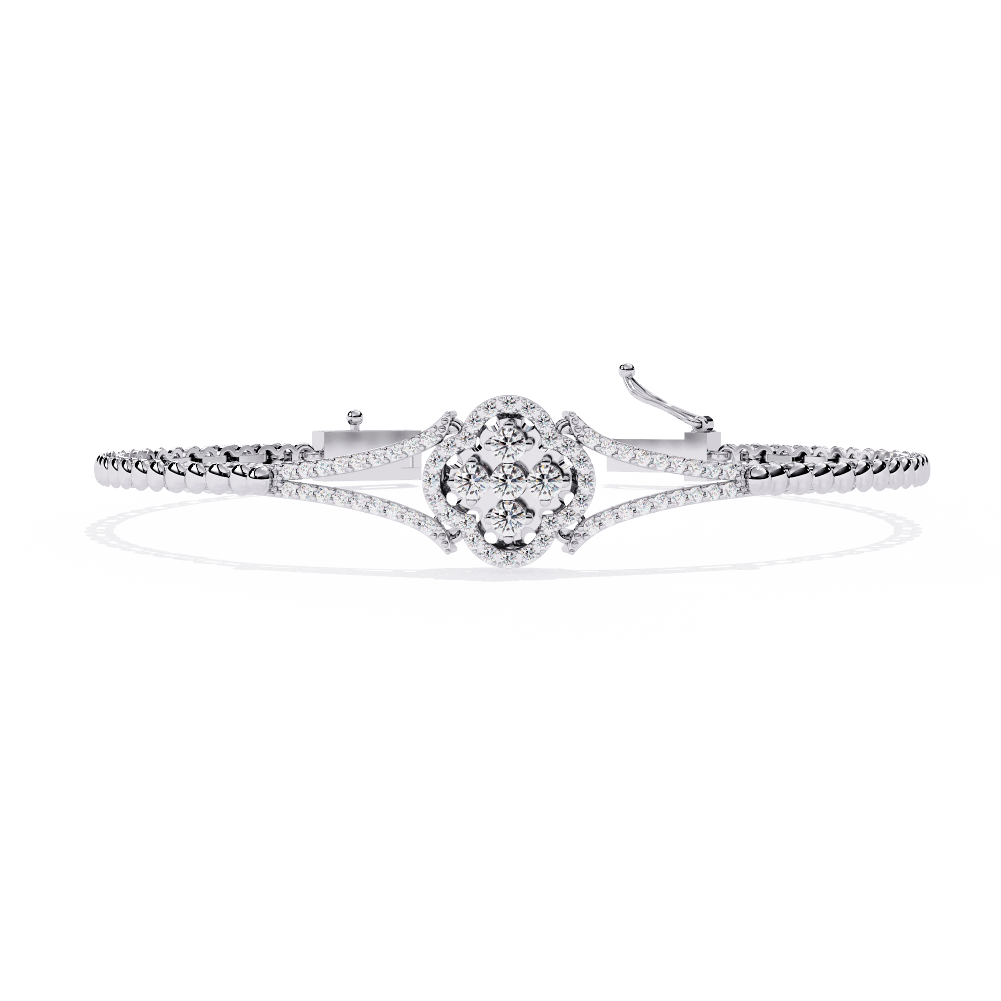 Floral Arc Lab-Grown Diamond Bracelet in 925 Silver (1.15 ct) - Image 5