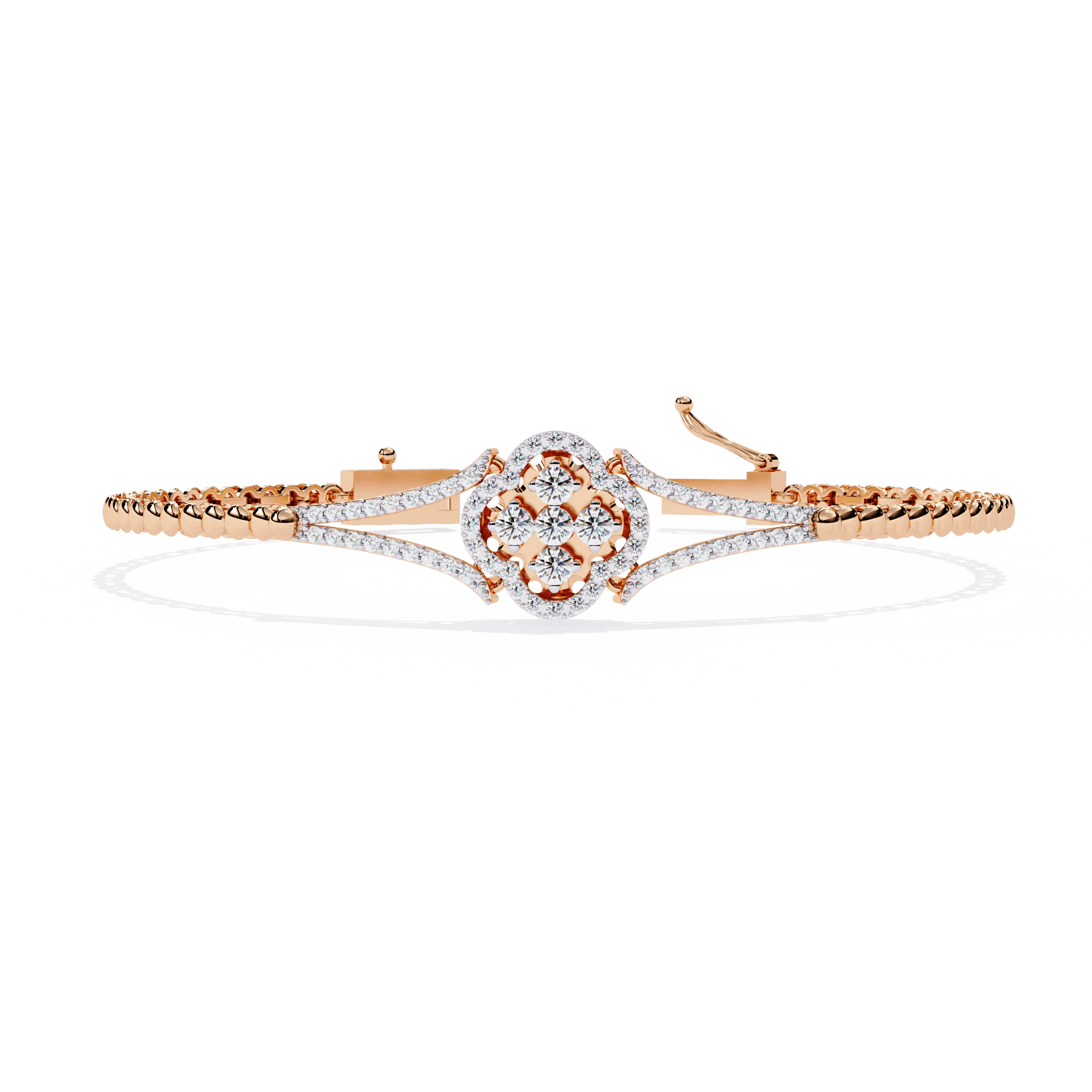 Floral Arc Lab-Grown Diamond Bracelet in 925 Silver (1.15 ct) - Image 4