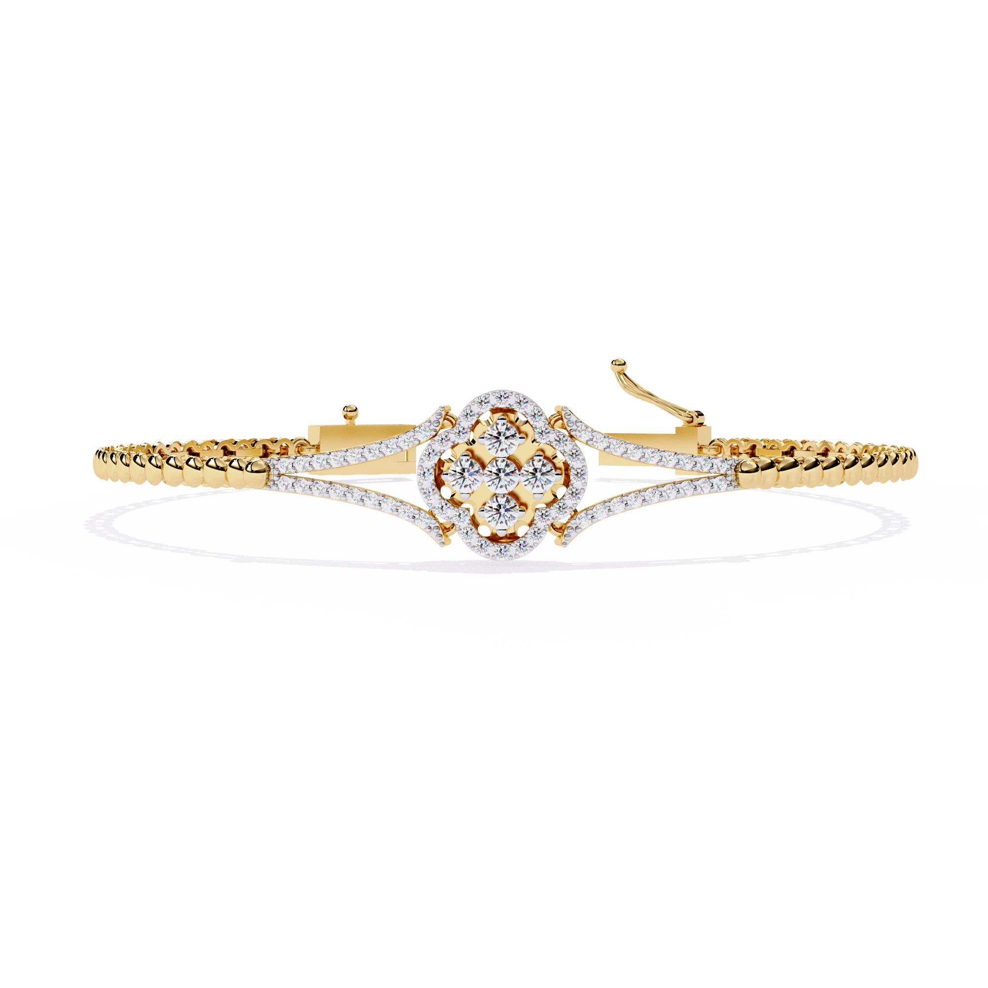 Floral Arc Lab-Grown Diamond Bracelet in 925 Silver (1.15 ct) - Image 6