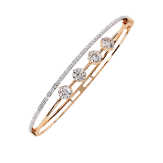 Celestial Radiance Dual Diamond Bangle by Nievaa Jewels