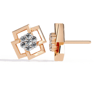 Radiant Floral Cluster Lab-Grown Diamond Stud Earrings in 925 Silver – Nievaa Jewels