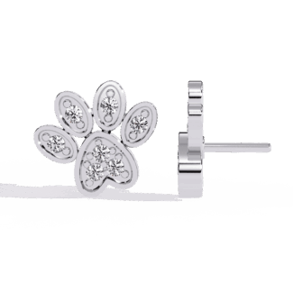 Paw Print Lab-Grown Diamond Stud