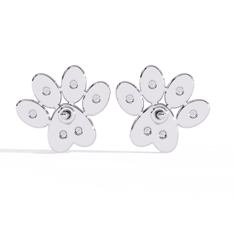 ER14088-2-png Paw Print Lab-Grown Diamond Stud
