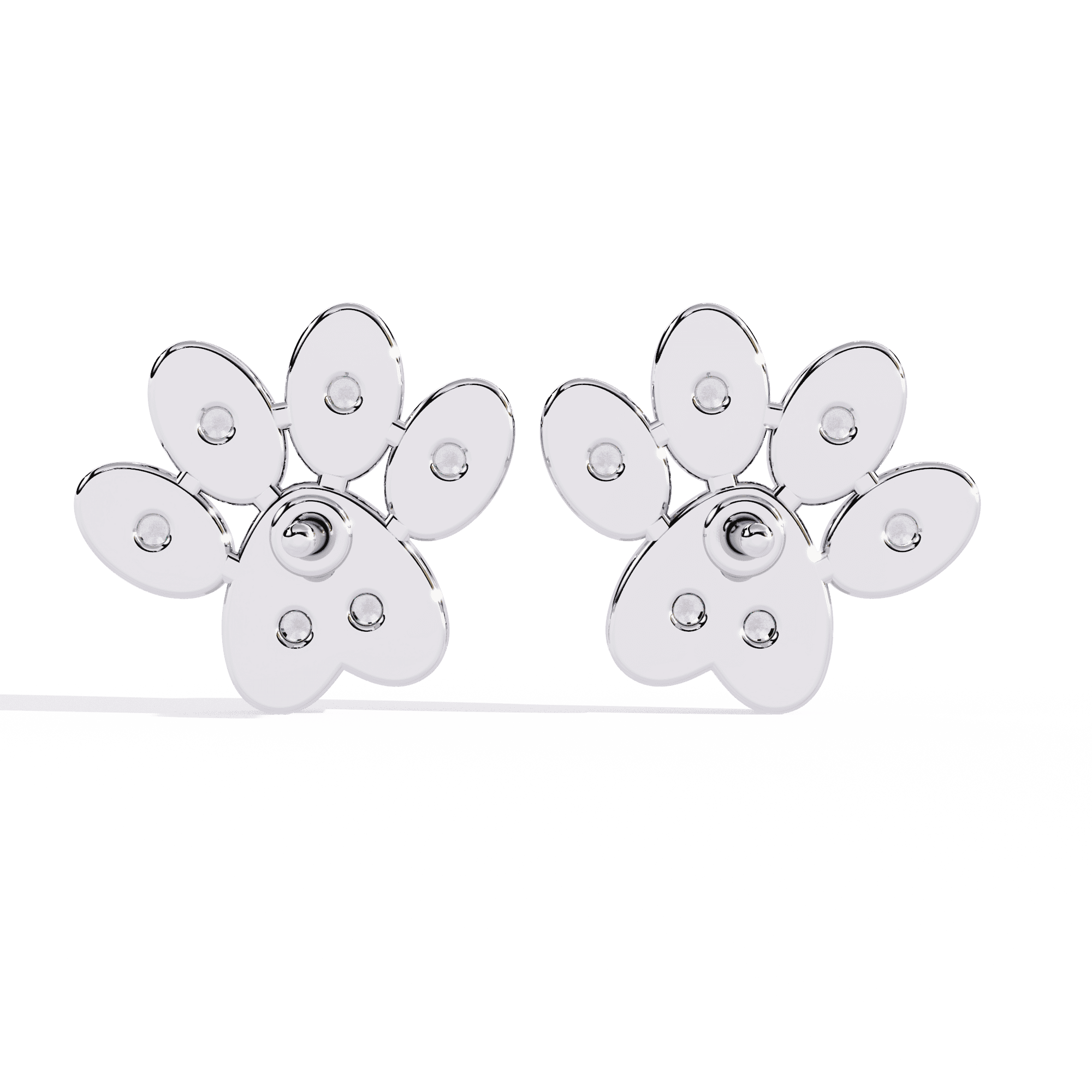 Paw Print Lab-Grown Diamond Stud