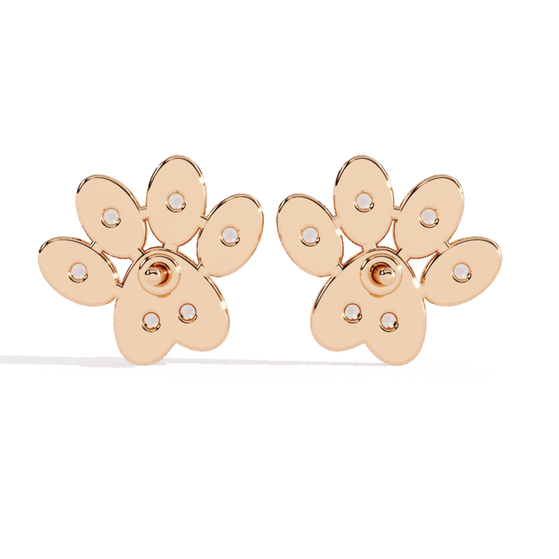 ER14088-3-png Paw Print Lab-Grown Diamond Stud