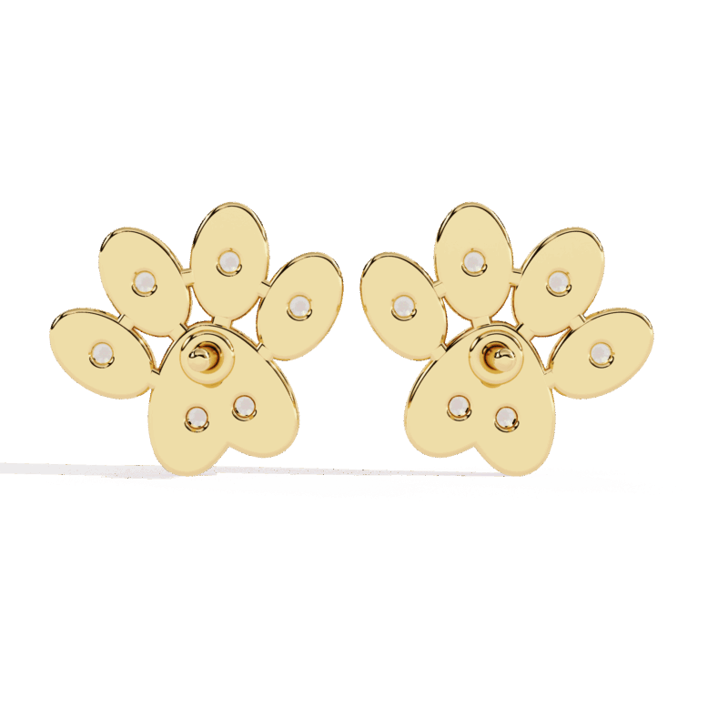 ER14088-4-png Paw Print Lab-Grown Diamond Stud