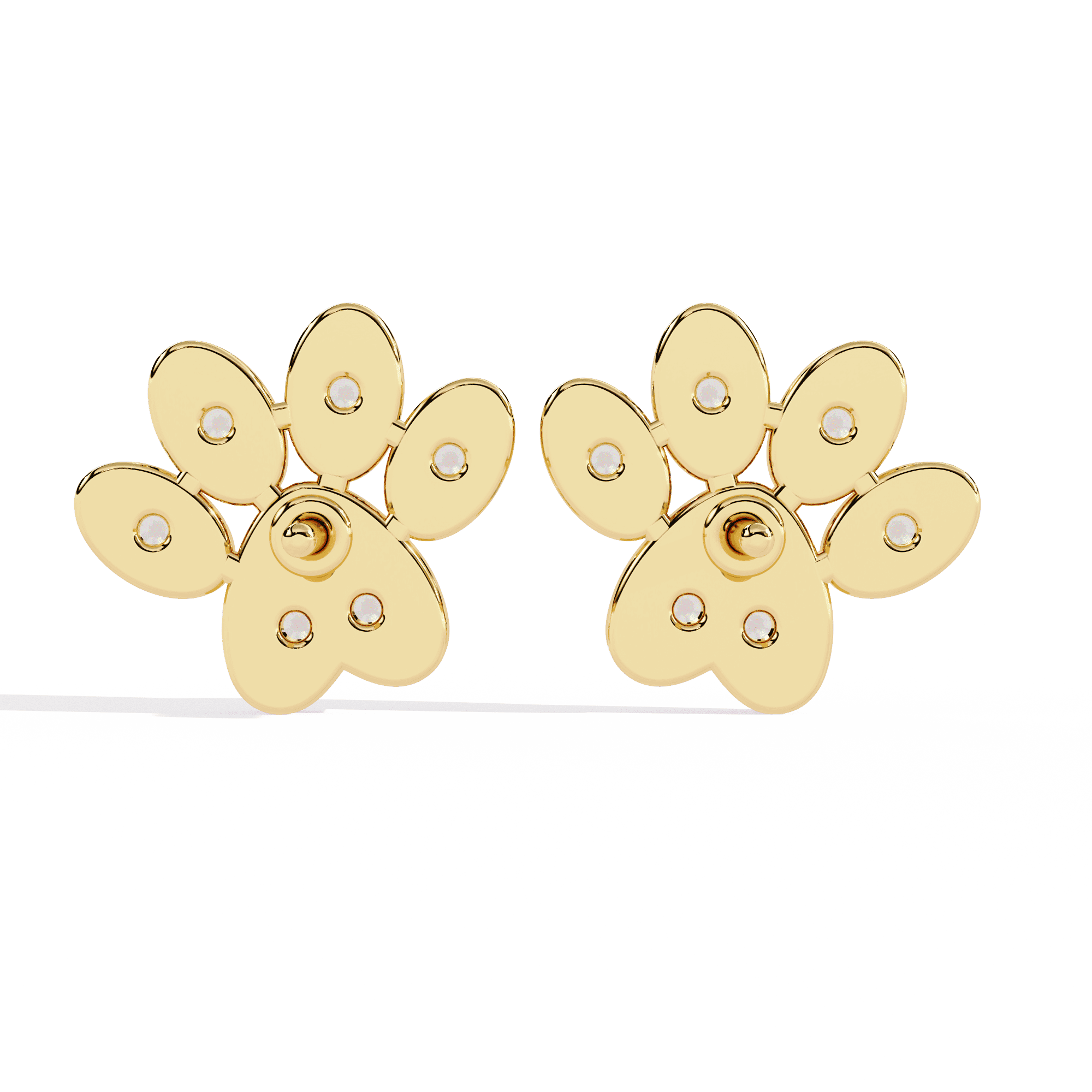 Paw Print Lab-Grown Diamond Stud