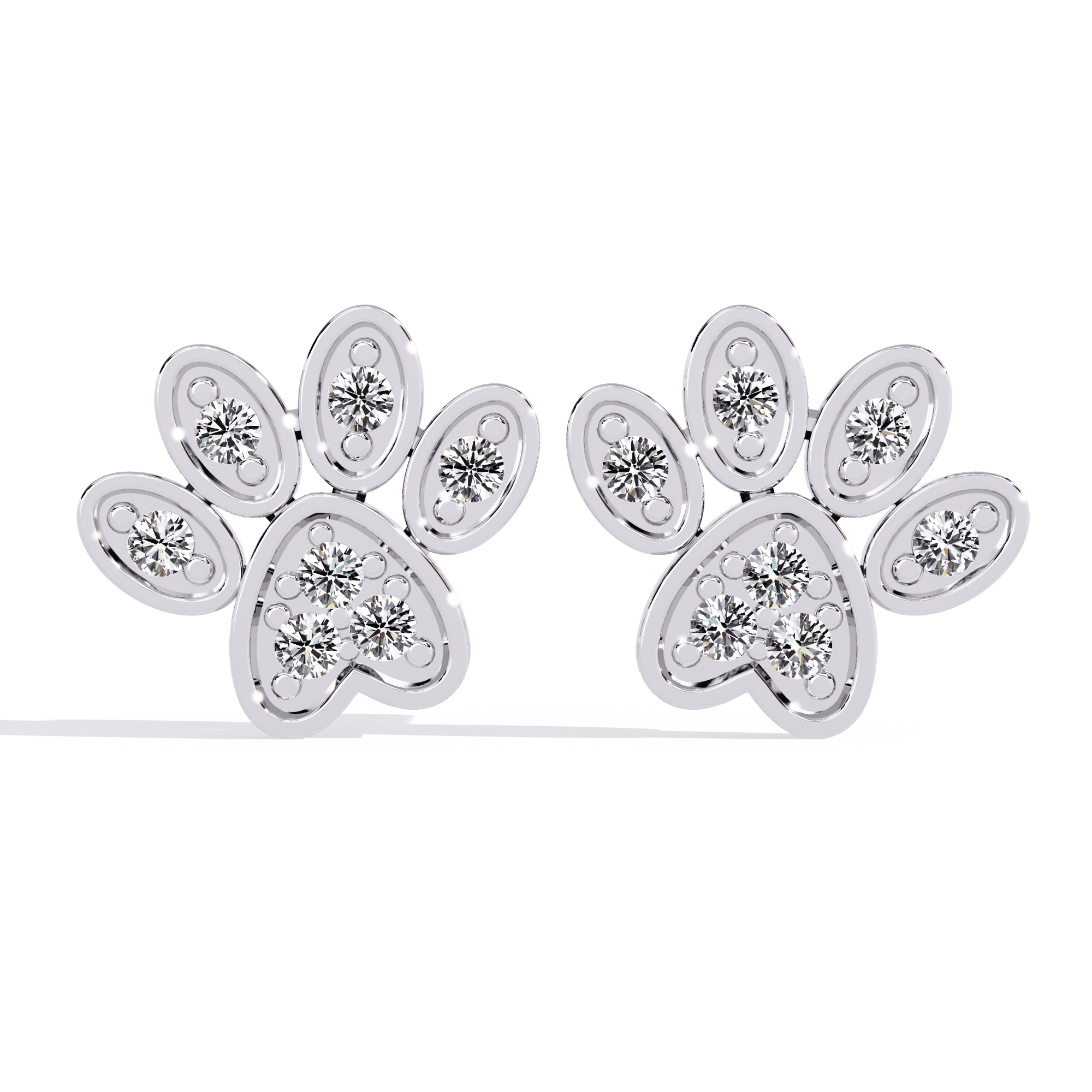 Paw Print Lab-Grown Diamond Stud
