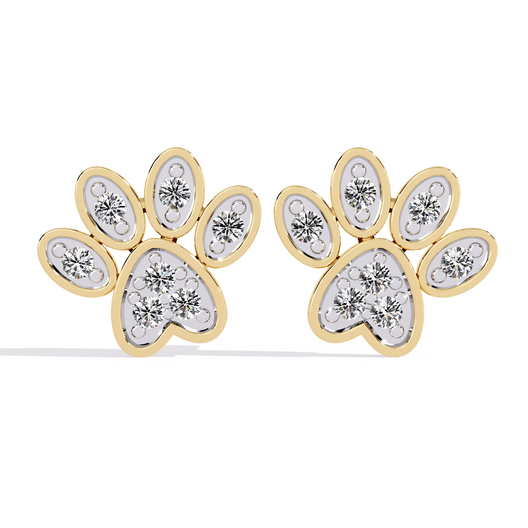 Paw Print Lab-Grown Diamond Stud