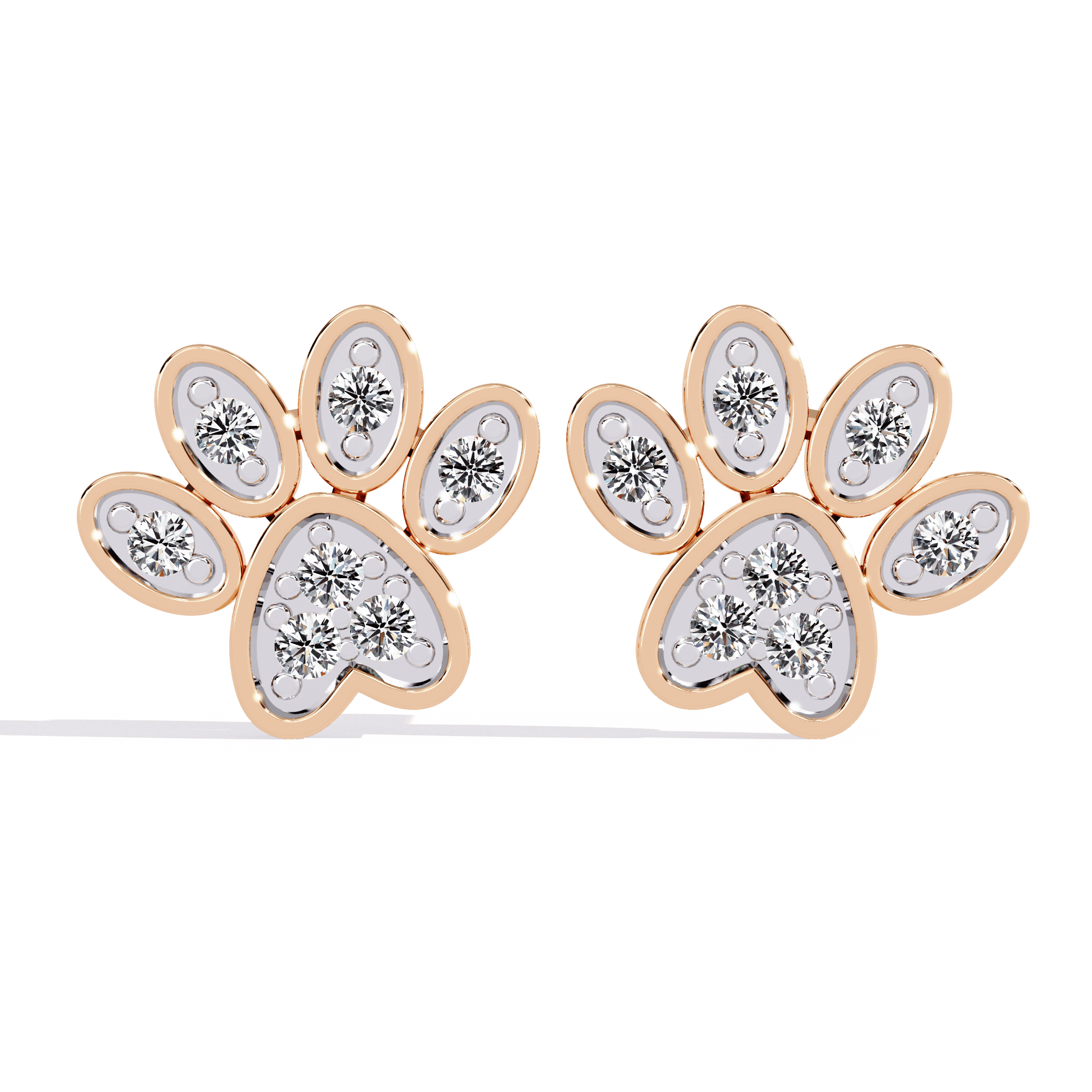 Paw Print Lab-Grown Diamond Stud