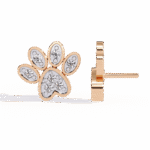 paw print lab-grown diamond stud
