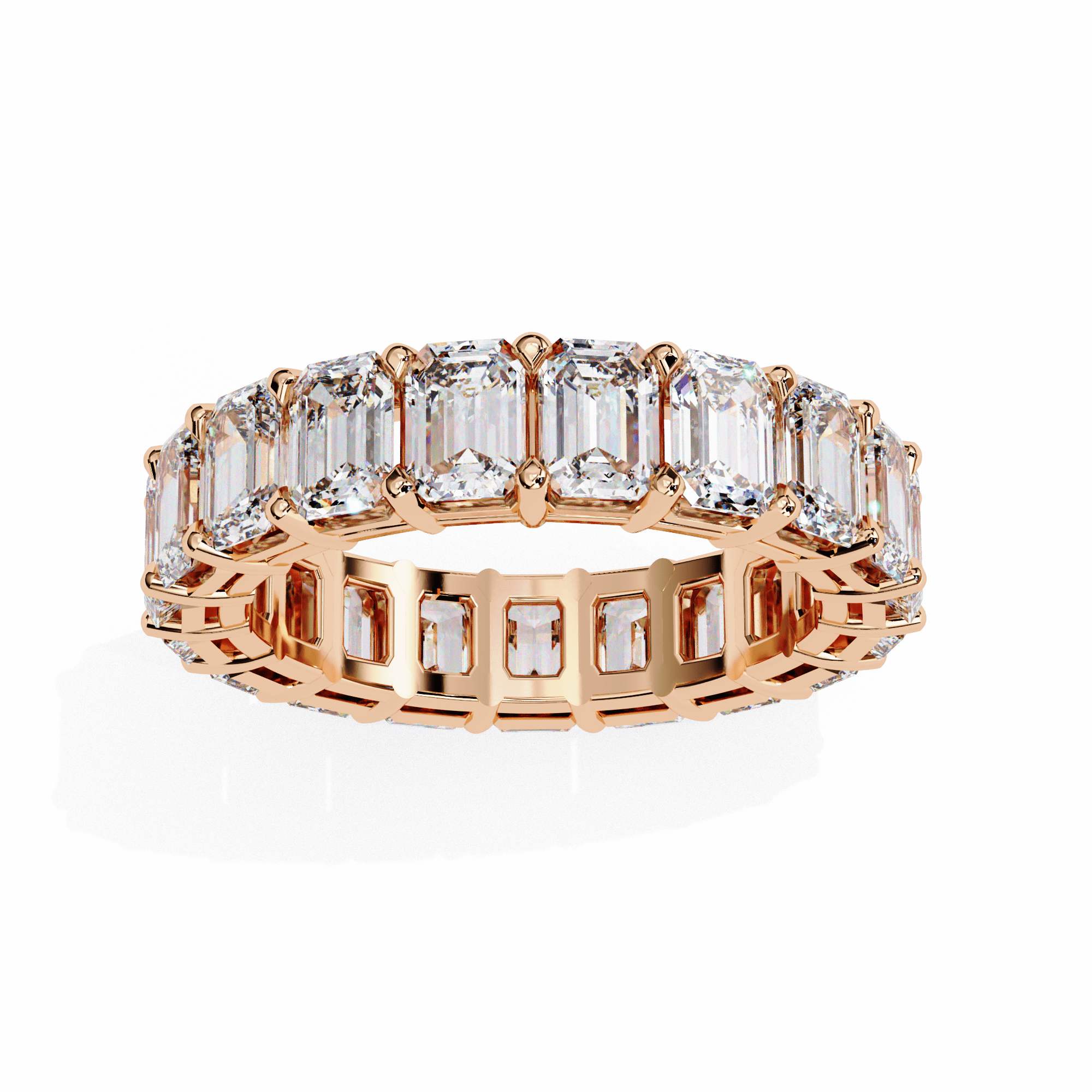 Elegant Emerald-Cut Lab-Grown Diamond Eternity Band