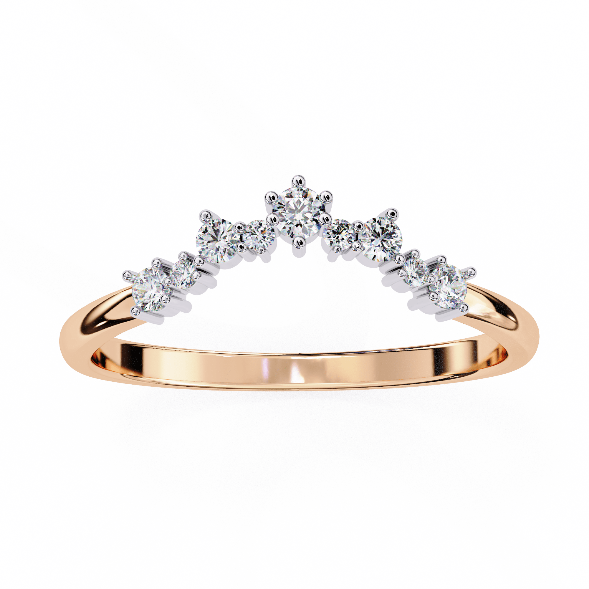 Delicate Crown-Inspired Lab-Grown Diamond Ring in