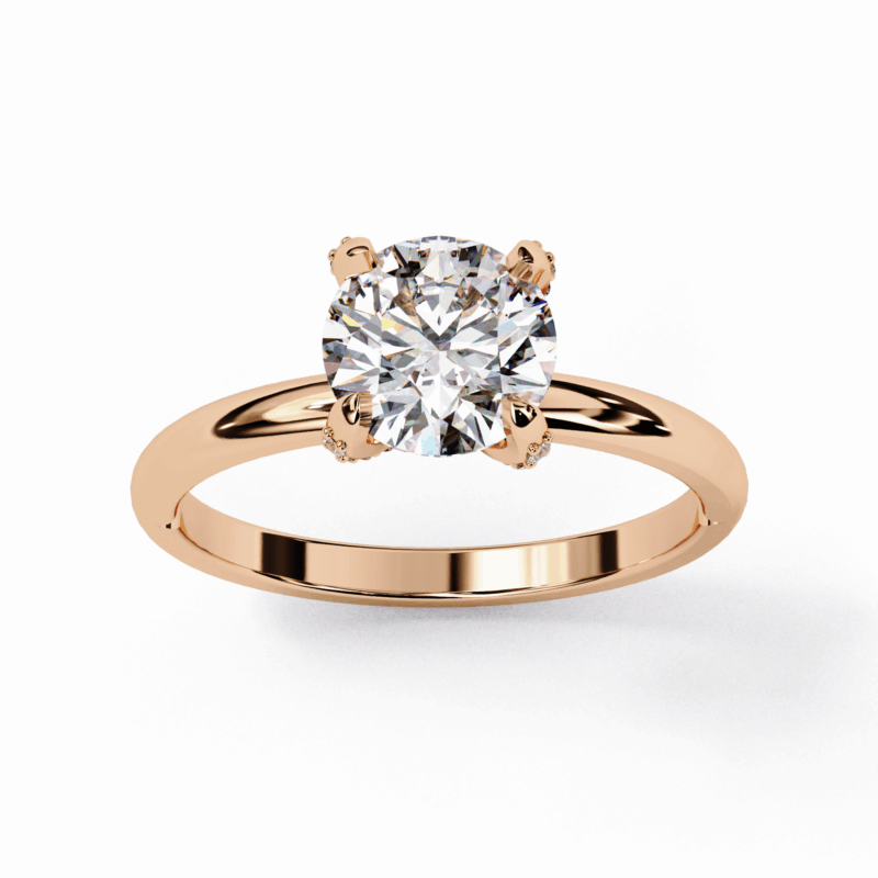 Round Lab Grown Diamond Solitaire Engagement Ring