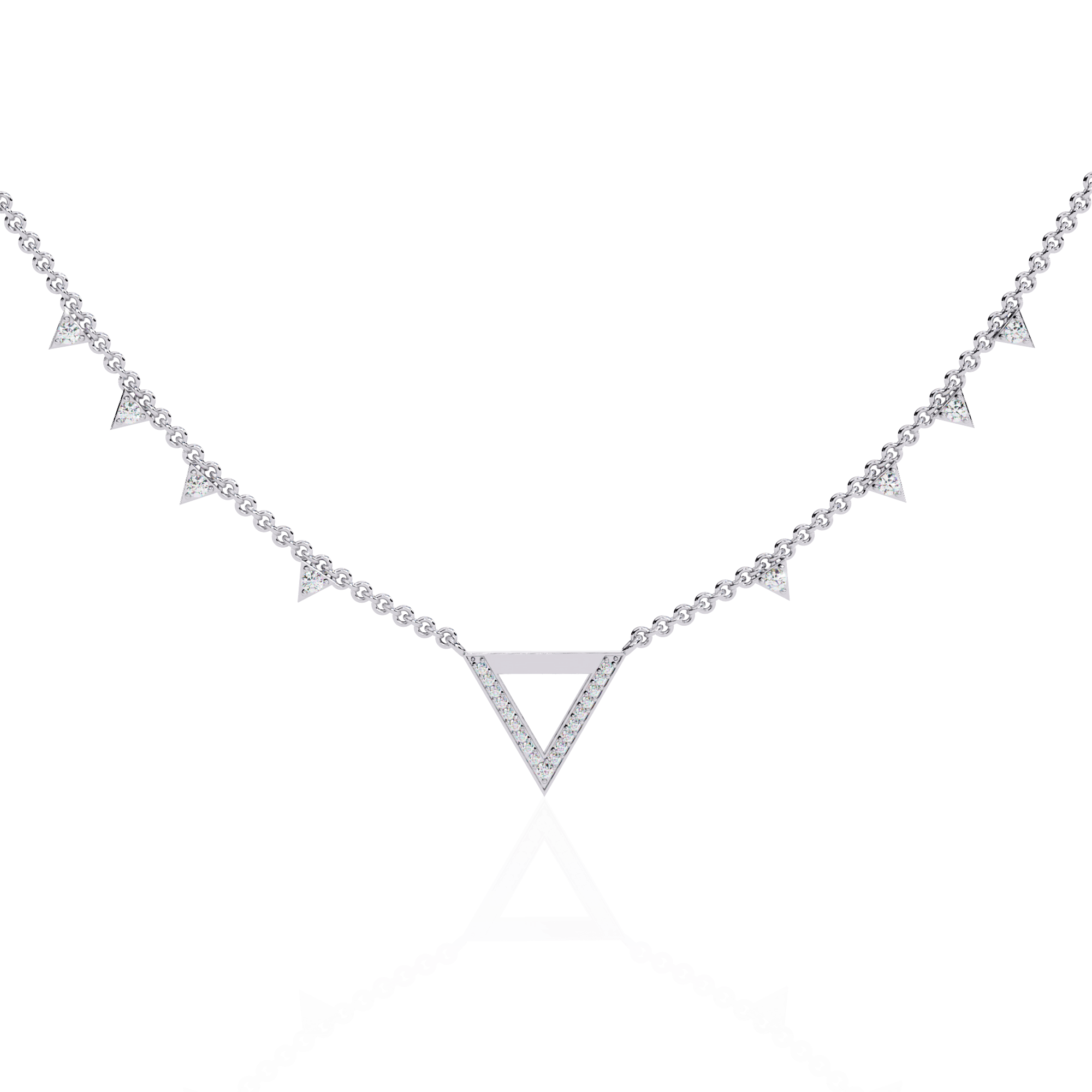 Geometric Diamond Necklace for Women: Striking Lab-Grown Diamonds in BIS Certified 925 Sterling Silver - Image 2