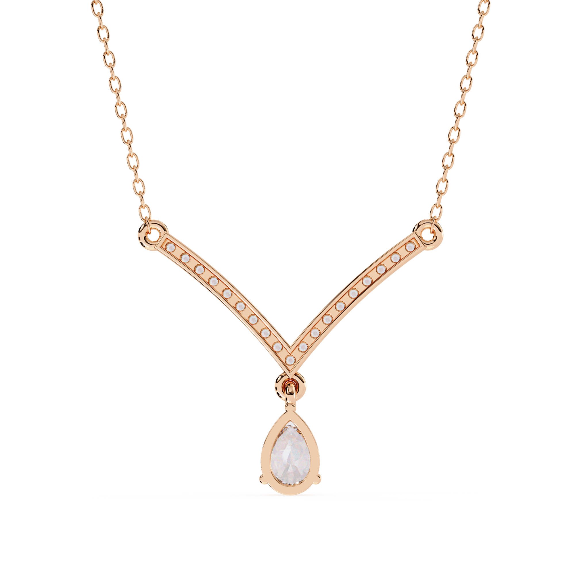Diamond V Shape Necklace – A Romantic Pear Drop Lab-Grown Treasure in BIS 925 Silver - Image 10