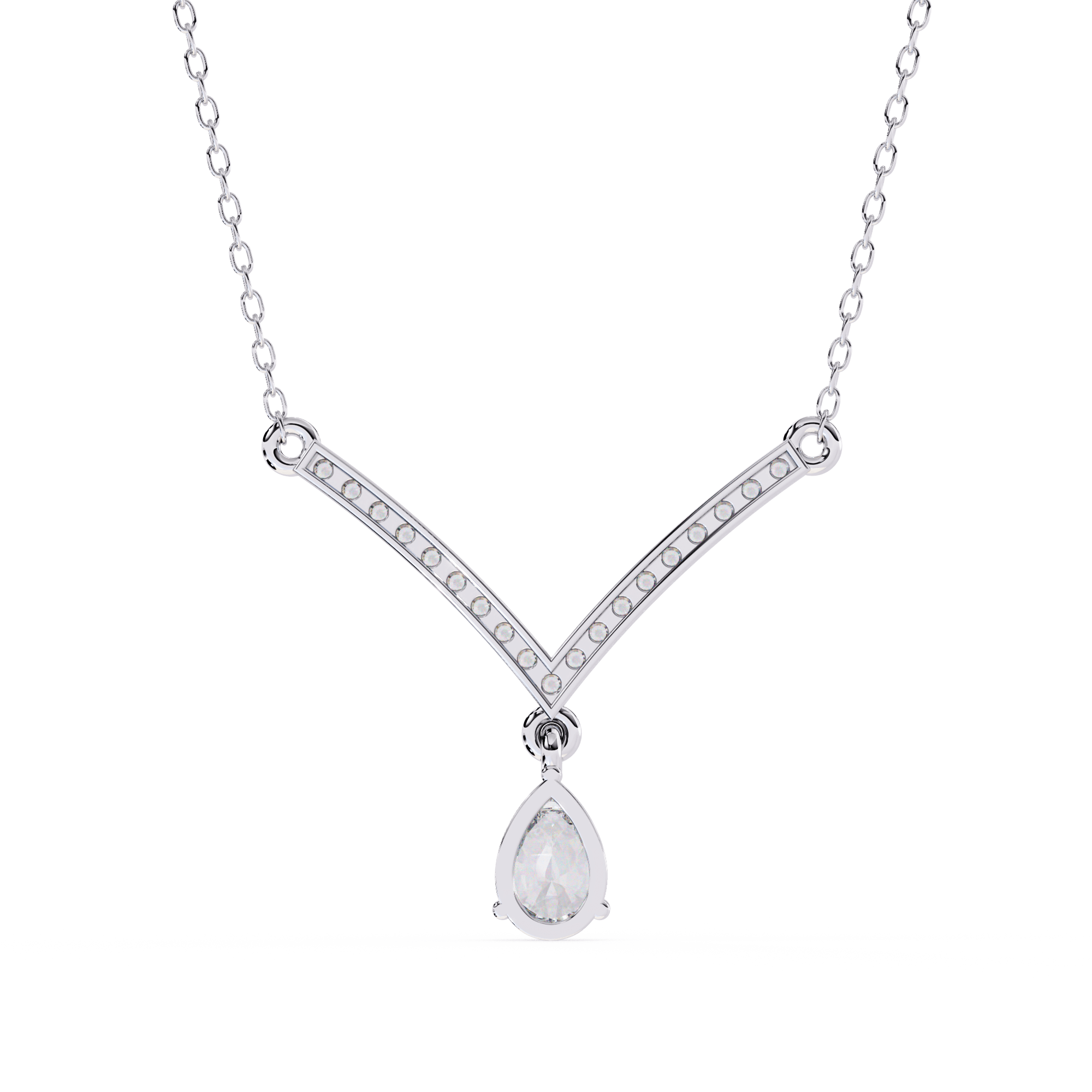 Diamond V Shape Necklace – A Romantic Pear Drop Lab-Grown Treasure in BIS 925 Silver - Image 11