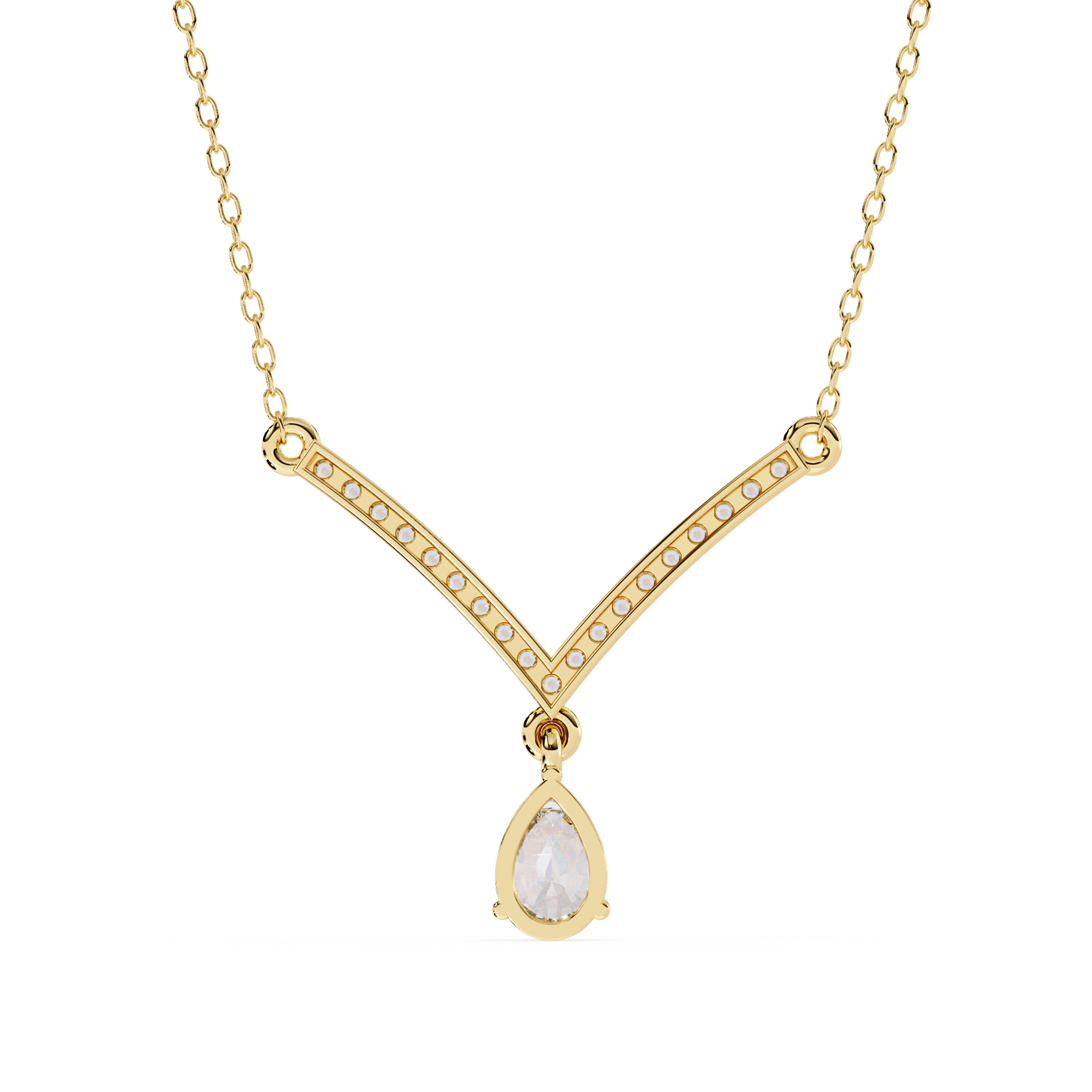 Diamond V Shape Necklace – A Romantic Pear Drop Lab-Grown Treasure in BIS 925 Silver - Image 12