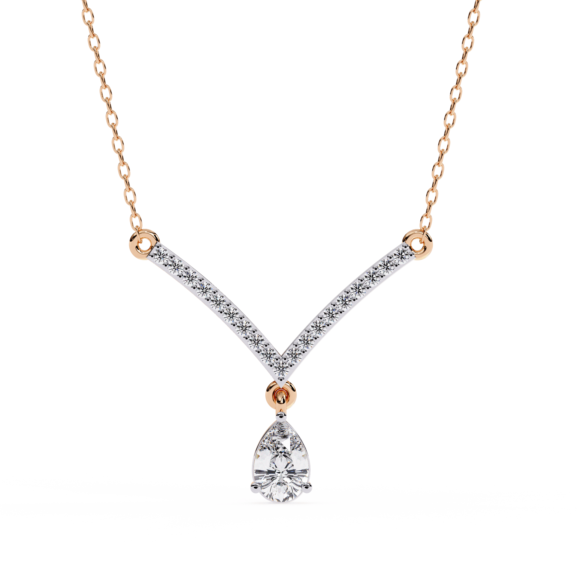 diamond v shape necklace