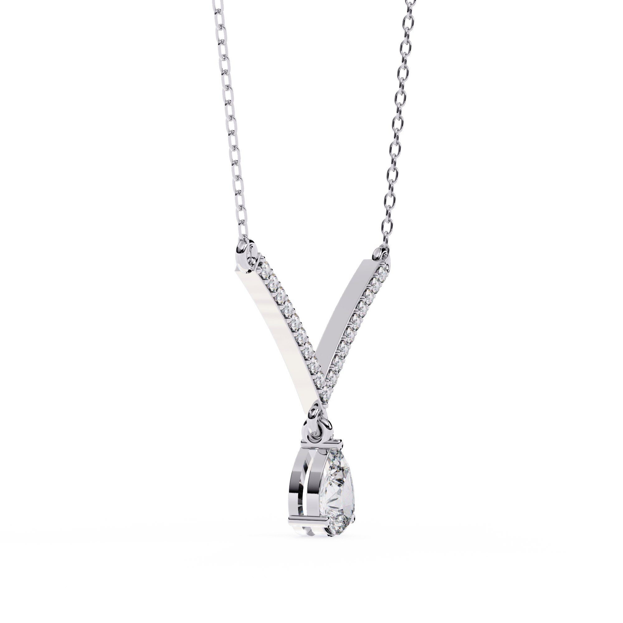 Diamond V Shape Necklace – A Romantic Pear Drop Lab-Grown Treasure in BIS 925 Silver - Image 5