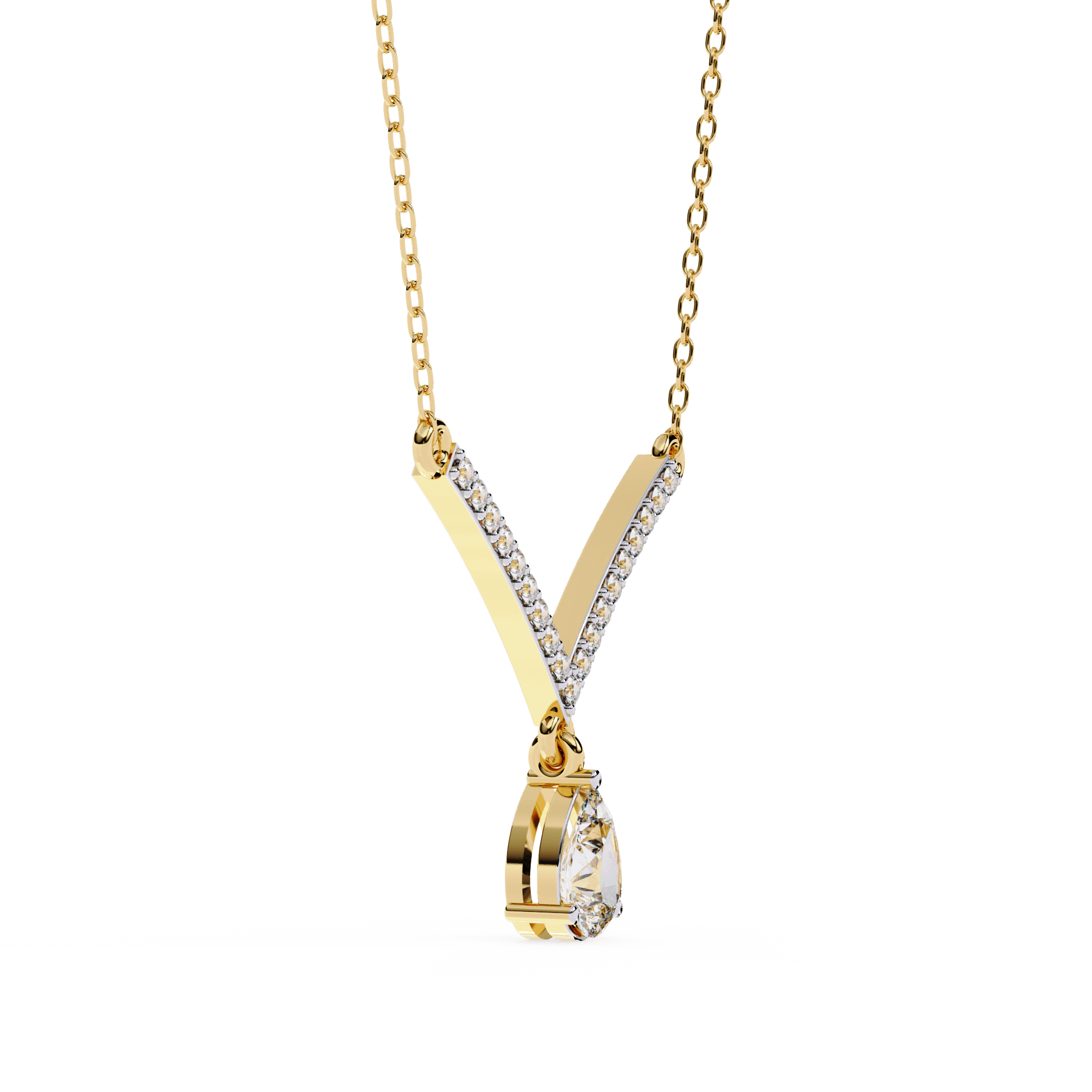 Diamond V Shape Necklace – A Romantic Pear Drop Lab-Grown Treasure in BIS 925 Silver - Image 6
