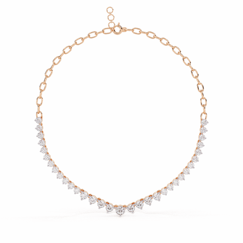 Lab Grown Diamond Silver Necklace