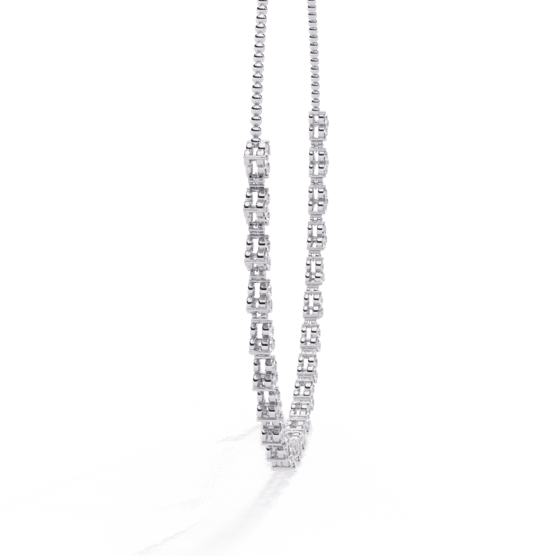 Lab Grown Round Diamond Tennis Necklace