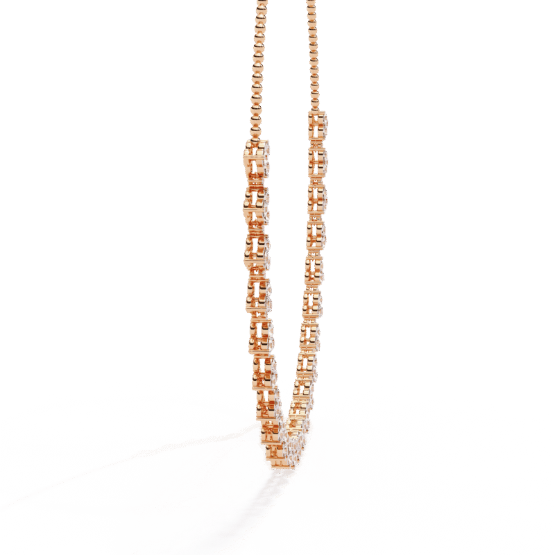 Lab Grown Round Diamond Tennis Necklace