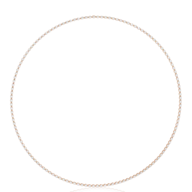 Oval Diamond Tennis Necklace