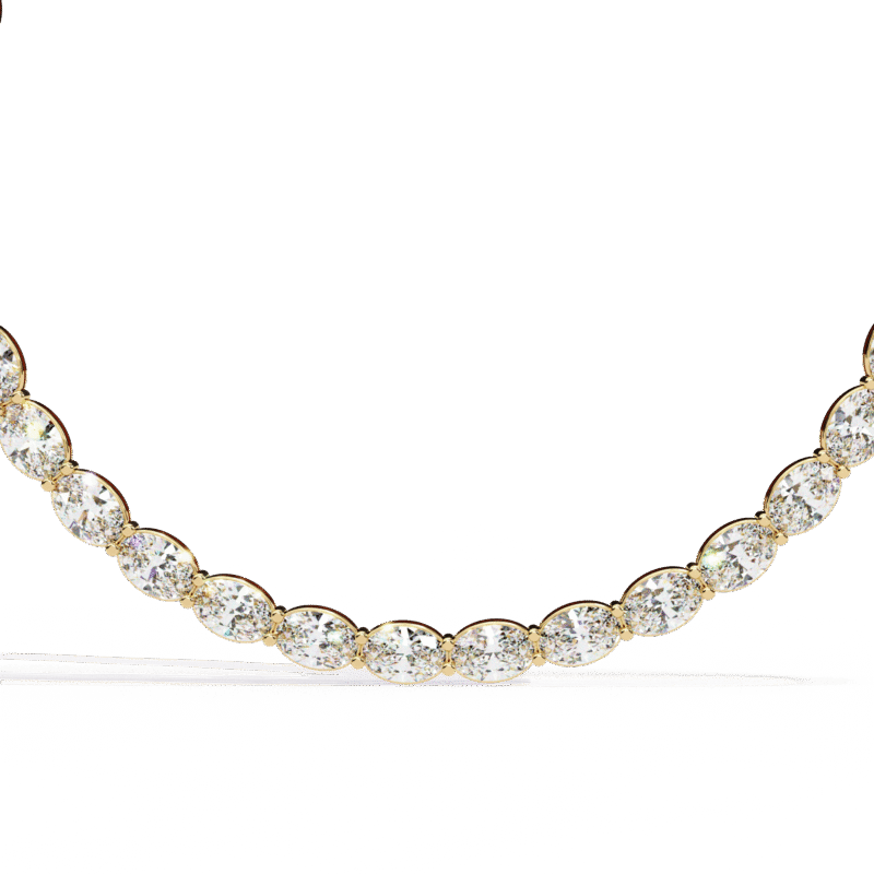 Oval Diamond Tennis Necklace
