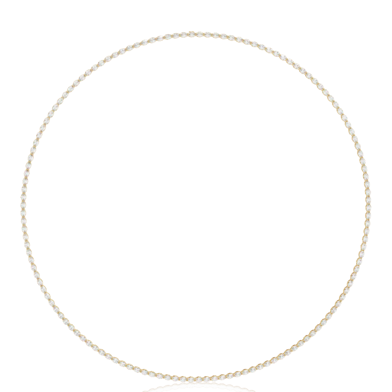 Oval Diamond Tennis Necklace