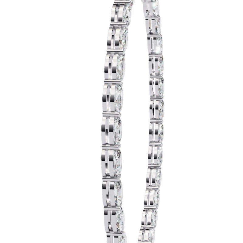 Oval Diamond Tennis Necklace