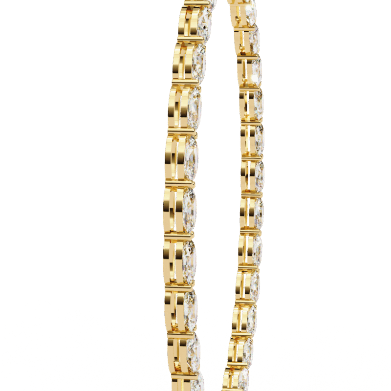 Oval Diamond Tennis Necklace