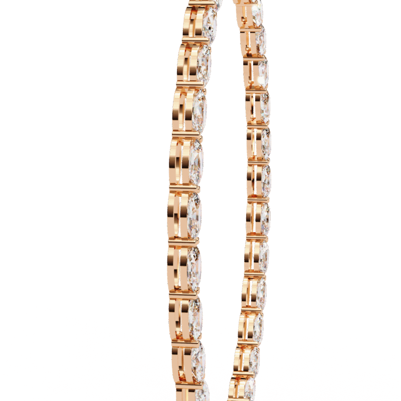 Oval Diamond Tennis Necklace