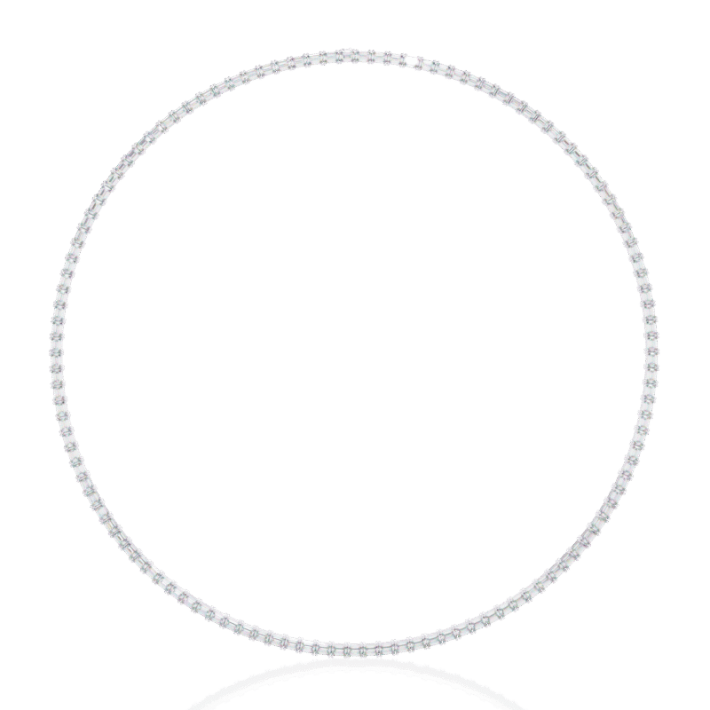 NK14039-18-png Emerald Cut Diamond Tennis Necklace