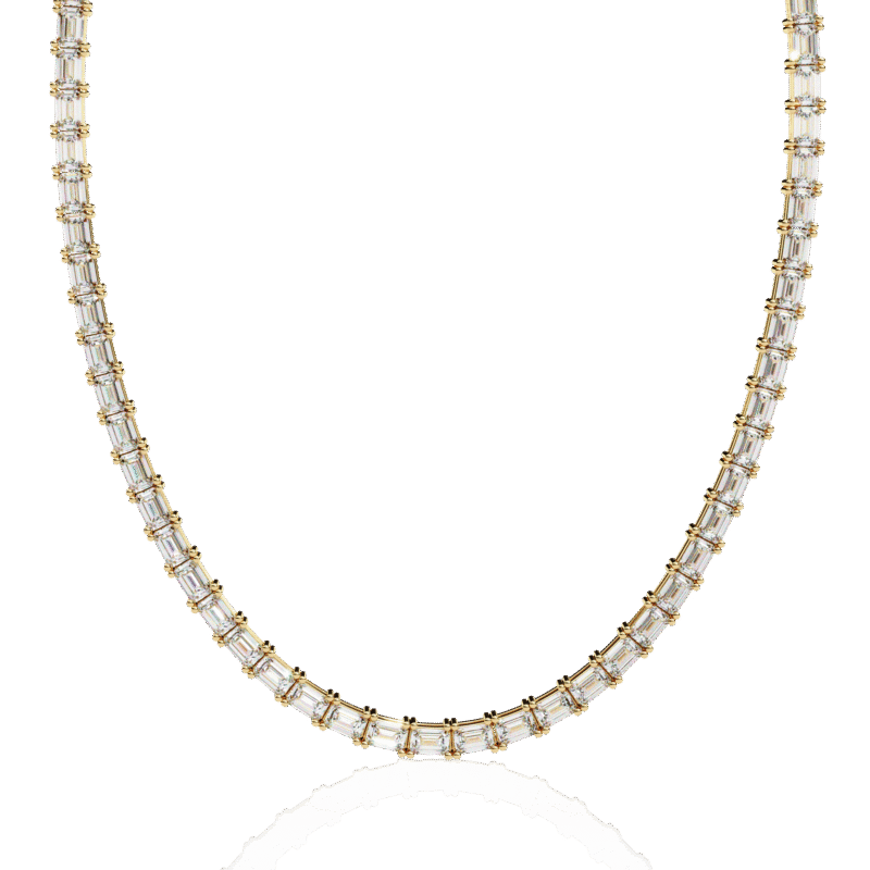 NK14039-5-png Emerald Cut Diamond Tennis Necklace