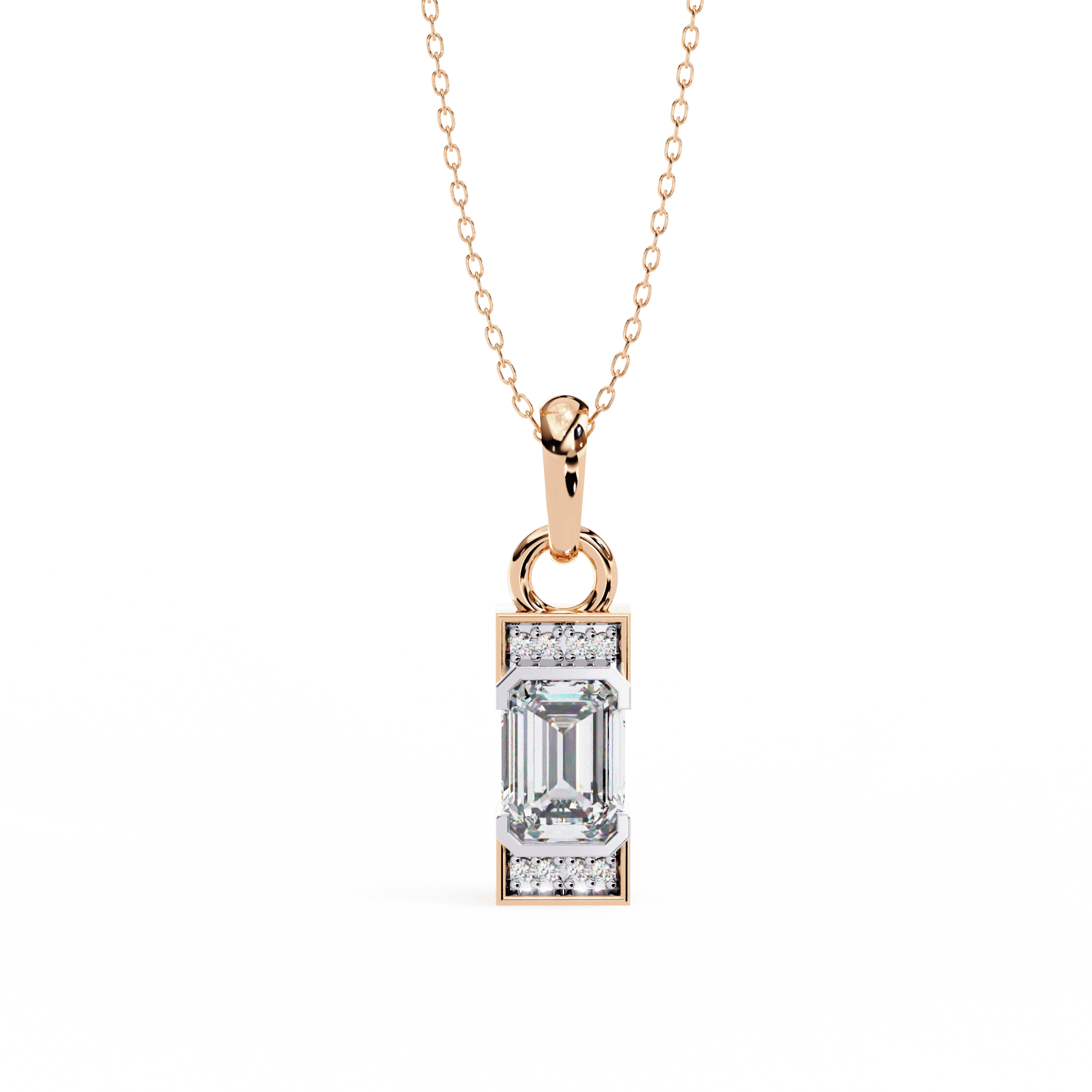 Cherished 1.02CT Emerald-Cut Lab-Grown Diamond Pendant in 925 Silver – Nievaa Jewels