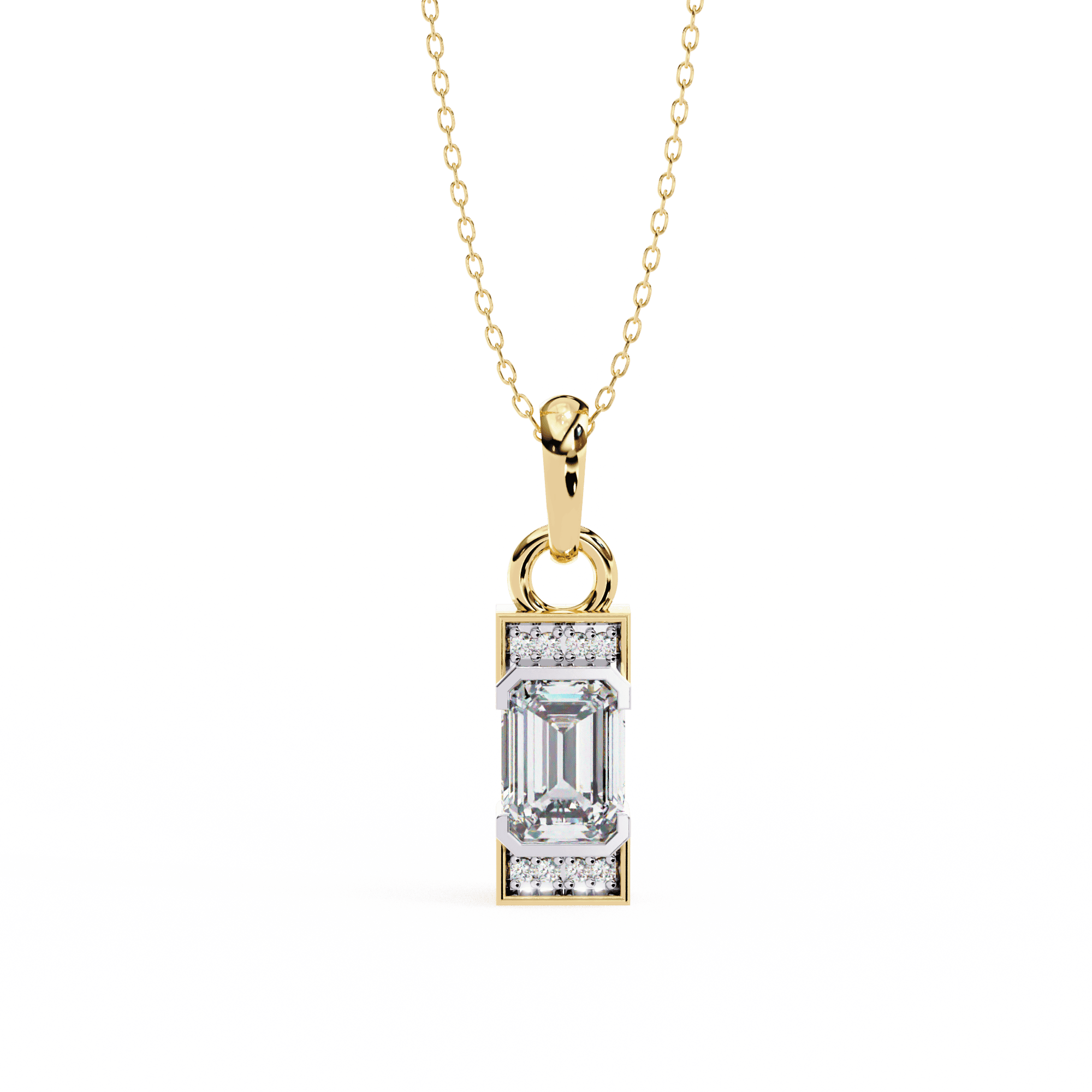 Cherished 1.02CT Emerald-Cut Lab-Grown Diamond Pendant in 925 Silver – Nievaa Jewels - Image 3