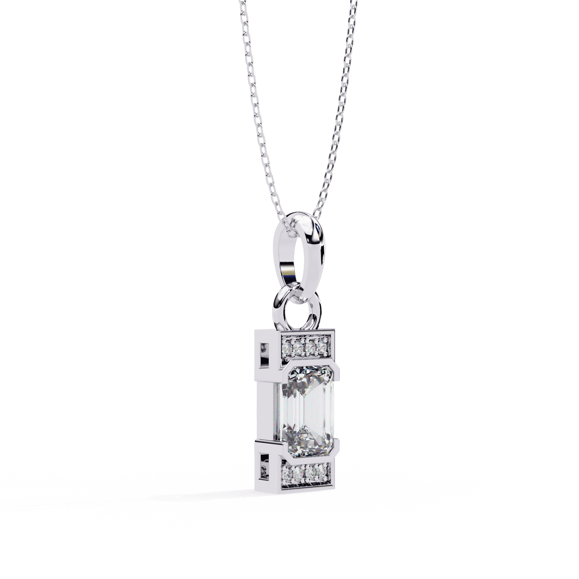 Cherished 1.02CT Emerald-Cut Lab-Grown Diamond Pendant in 925 Silver – Nievaa Jewels - Image 5