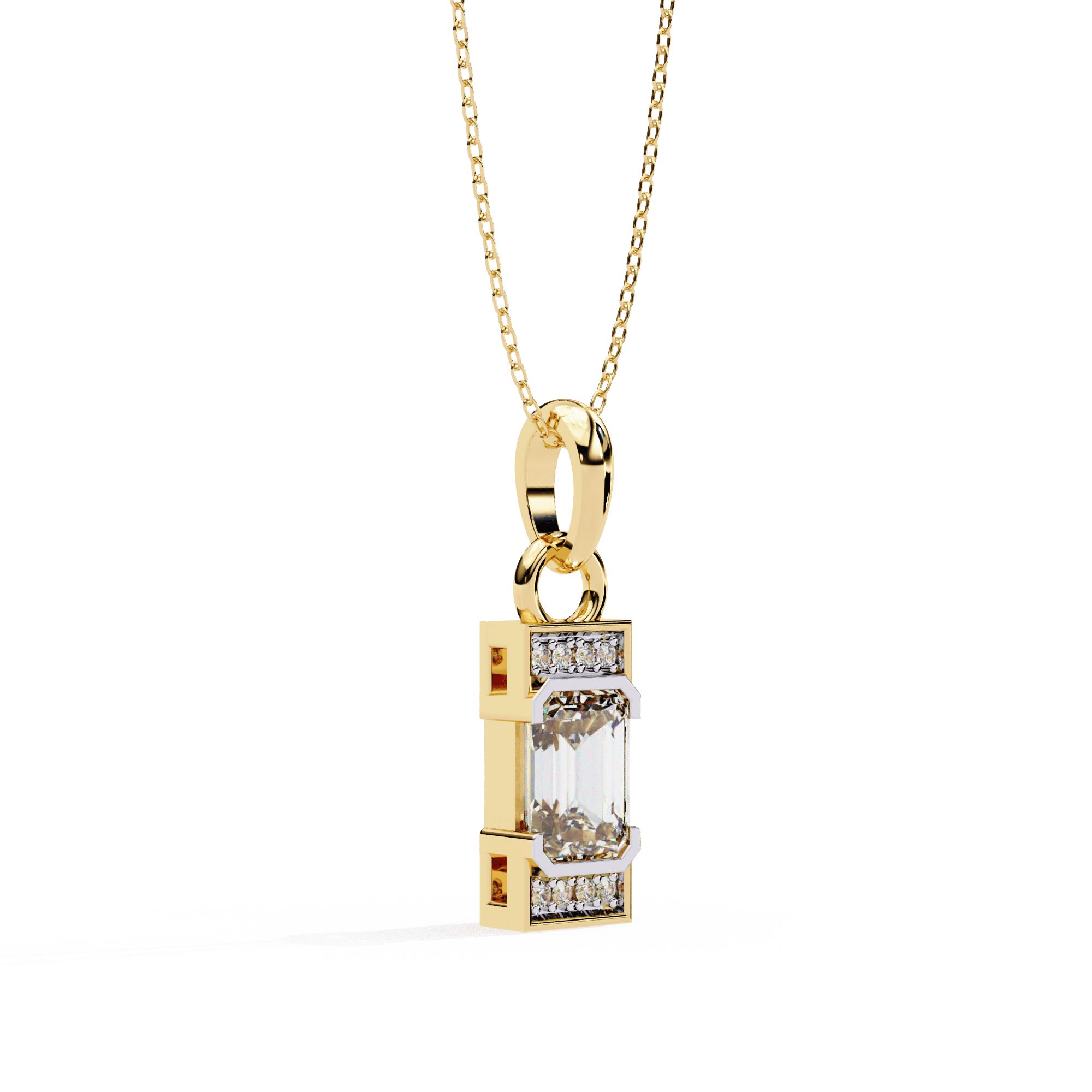 Cherished 1.02CT Emerald-Cut Lab-Grown Diamond Pendant in 925 Silver – Nievaa Jewels - Image 6