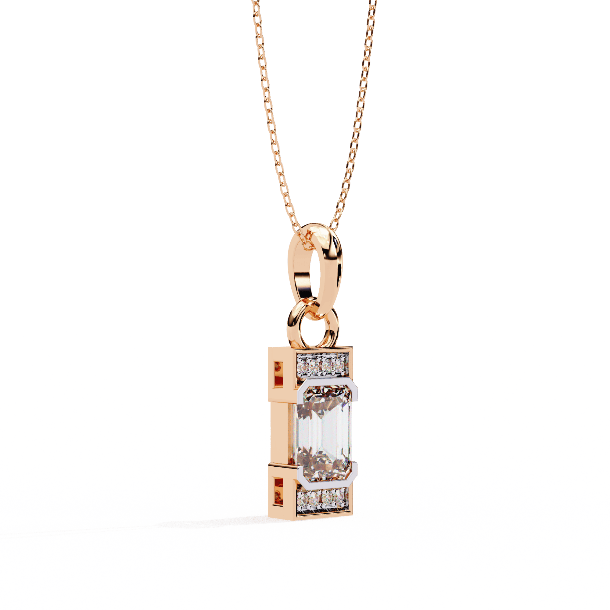 Cherished 1.02CT Emerald-Cut Lab-Grown Diamond Pendant in 925 Silver – Nievaa Jewels - Image 4