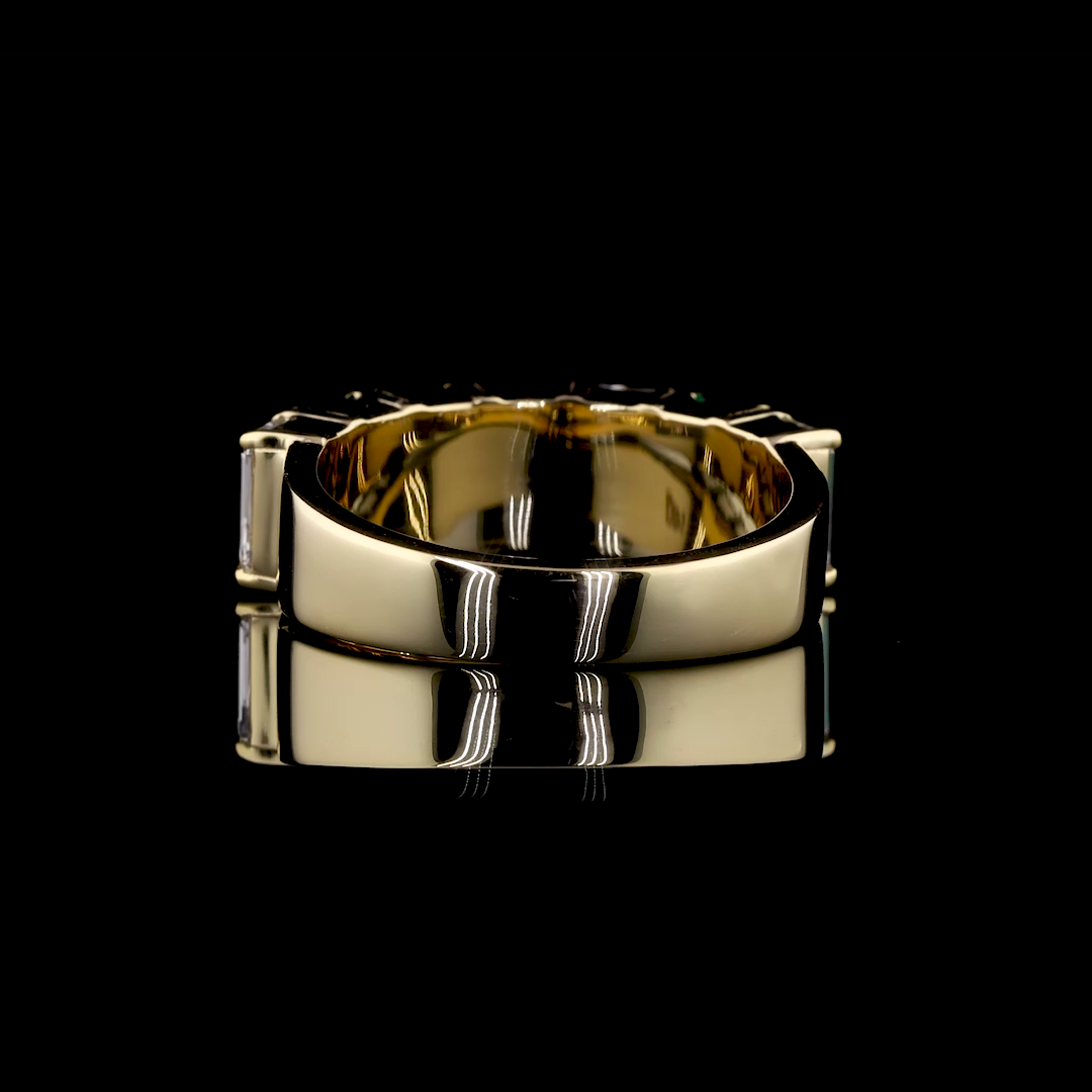 Emerald-Cut Ruby & Lab-Grown Diamond Half-Eternity Wedding Band - Nievaa Jewels - Image 6