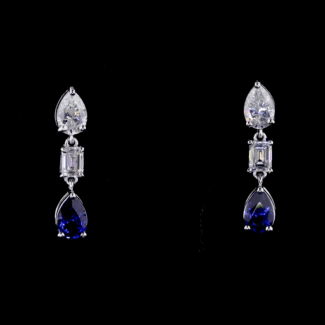 Ruby and Lab Grown Diamond Earrings