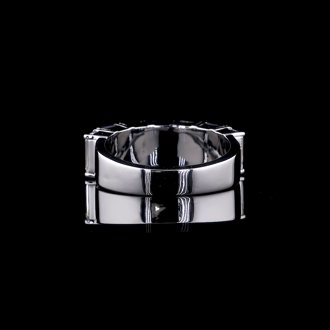 Emerald-Cut Ruby & Lab-Grown Diamond Half-Eternity Wedding Band - Nievaa Jewels - Image 11