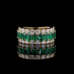 Oval Blue Sapphire and Lab Grown Diamond Ring