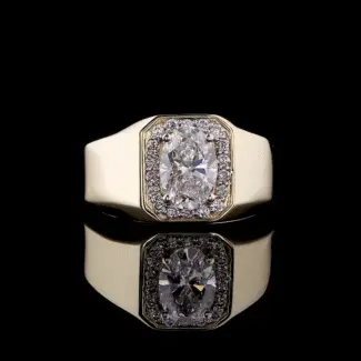 Oval Cut Lab Grown Diamond Ring for Men